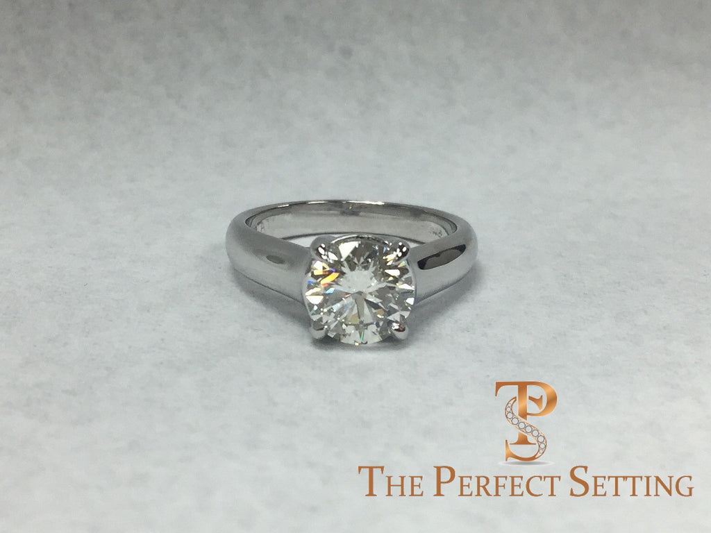 trellis custom platinum setting engagement ring