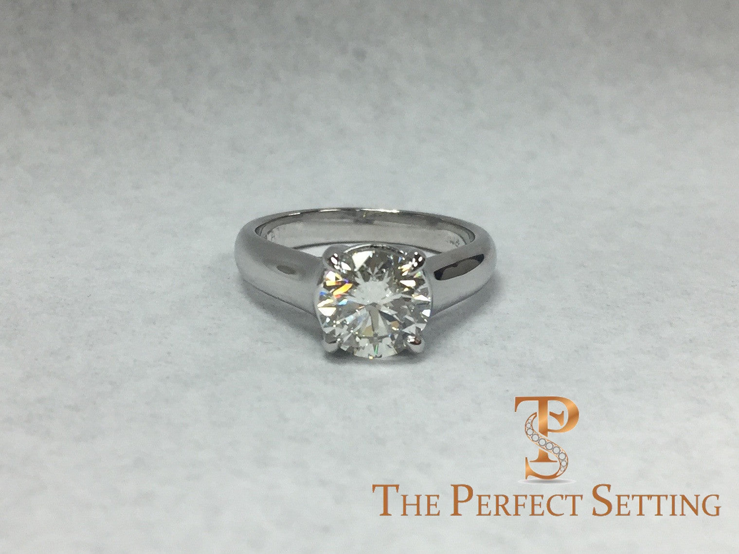 trellis custom platinum setting engagement ring
