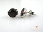 Bezel set garnet earrings