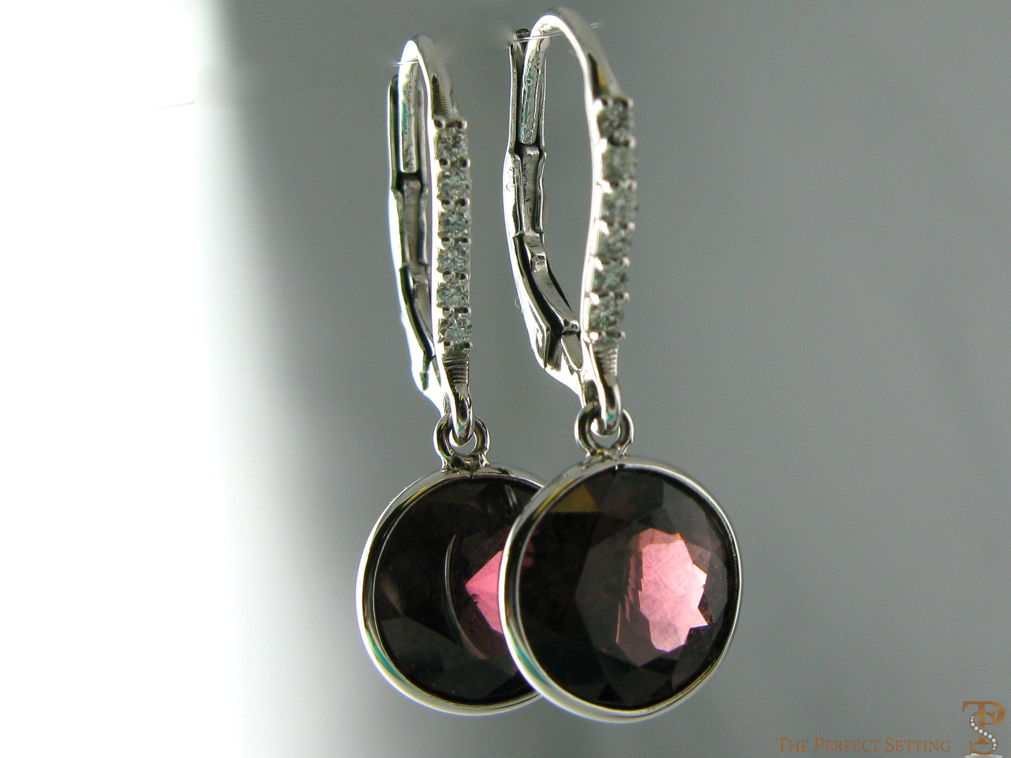 Garnet and Diamond Solitaire Earrings