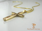 Gold Cross with Quartz and Diamond