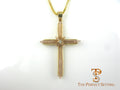 Gold Cross with Quartz and Diamond