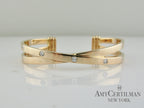 criss cross rose gold diamond cuff bracelet