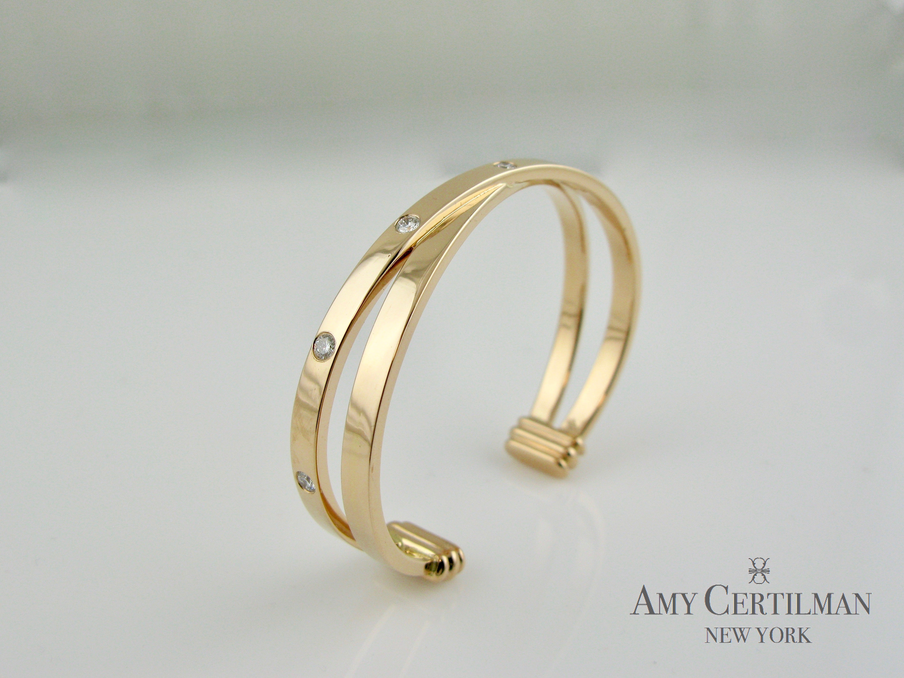 criss cross rose gold diamond cuff bracelet