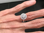 Vintage Halo Diamond Ring with Adjustable Shank for Arthritis and Arthritic Fingers