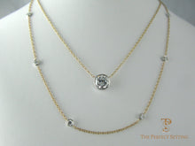 Load image into Gallery viewer, Bezel Set Diamond Solitaire Necklace with Matching Chain