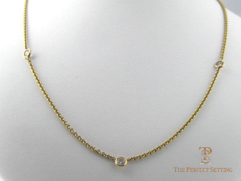 3 Stone Diamond Necklace
