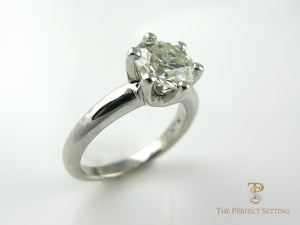 6 Prong Diamond Engagement Ring in Platinum