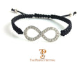 Diamond Infinity Black Macrame Bracelet