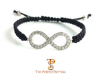 Diamond Infinity Black Macrame Bracelet