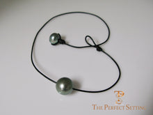 Load image into Gallery viewer, Tahitian Jumbo Pearl St Barths Style Necklace Leather Cord