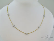 Load image into Gallery viewer, Bezel Lab Diamond 5 Stone Station Necklace