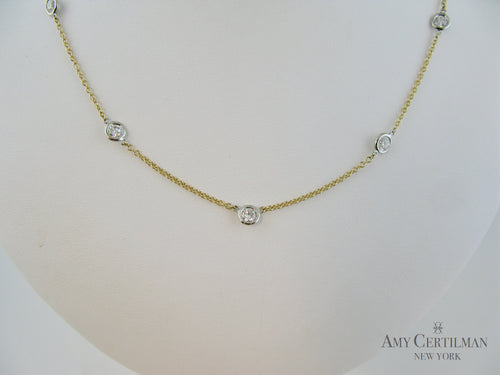 Bezel Diamond by the Yard 5 Stone Station Necklace