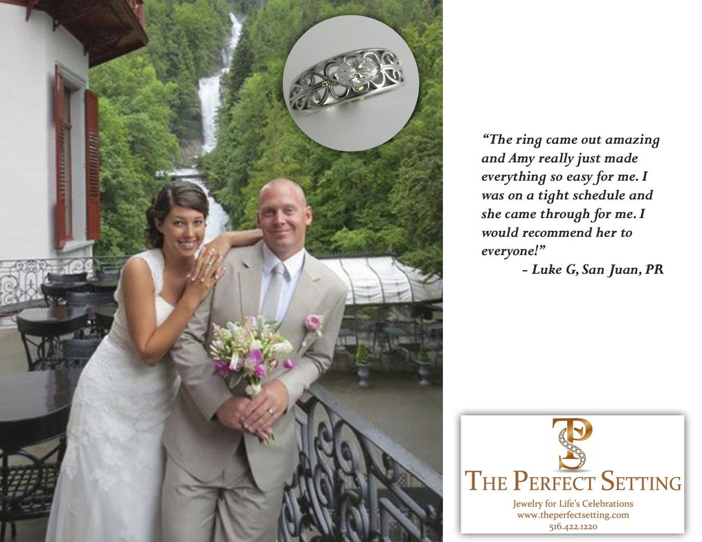 Luke and Amy Scroll Engagement Ring