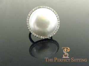 Mabe Pearl and Diamond Cocktail Ring