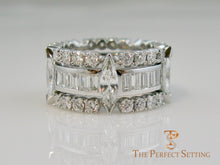 Load image into Gallery viewer, Marquise, Baguette and Round Diamond Wedding Eternity Band
