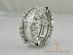 Marquise, Baguette and Round Diamond Wedding Eternity Band side view