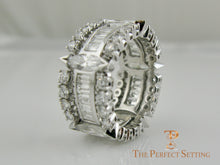 Load image into Gallery viewer, Marquise, Baguette and Round Diamond Wedding Eternity Band side view