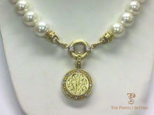 Load image into Gallery viewer, Monogram Gold Enhancer on gold extender and pearls