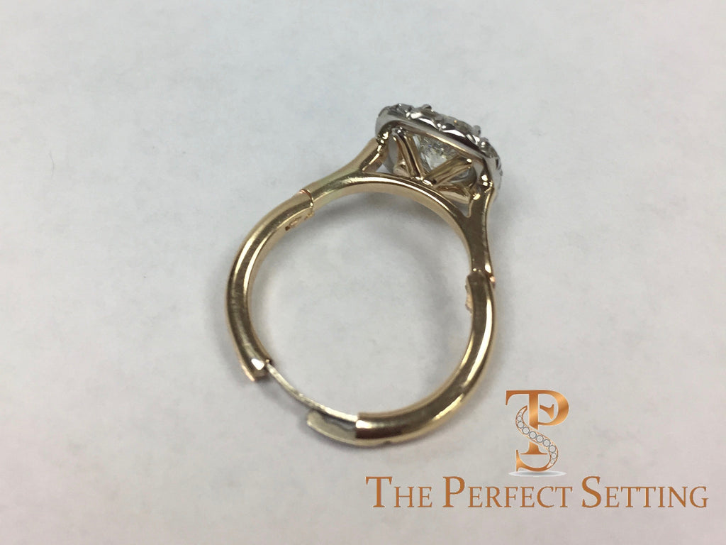 Old European Diamond with Halo and Adjustable Shank Band