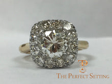 Load image into Gallery viewer, Old European Diamond with Halo and Adjustable Shank Band