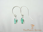 Oval Emerald Earrings Bezel Set on Wire
