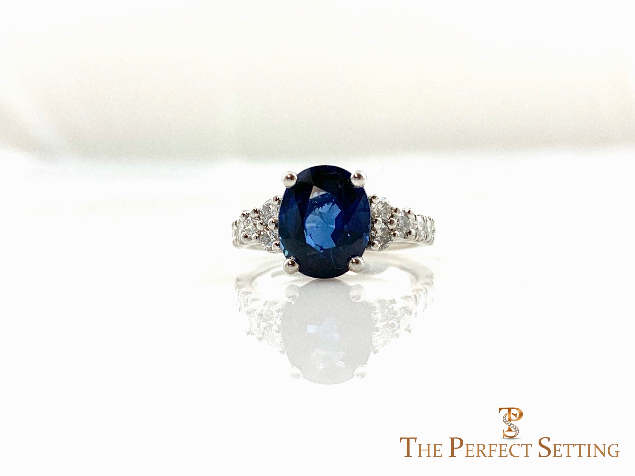 Oval Sapphire Diamond Custom Engagement Ring