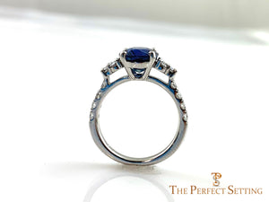 Oval Sapphire Diamond Custom Engagement Ring