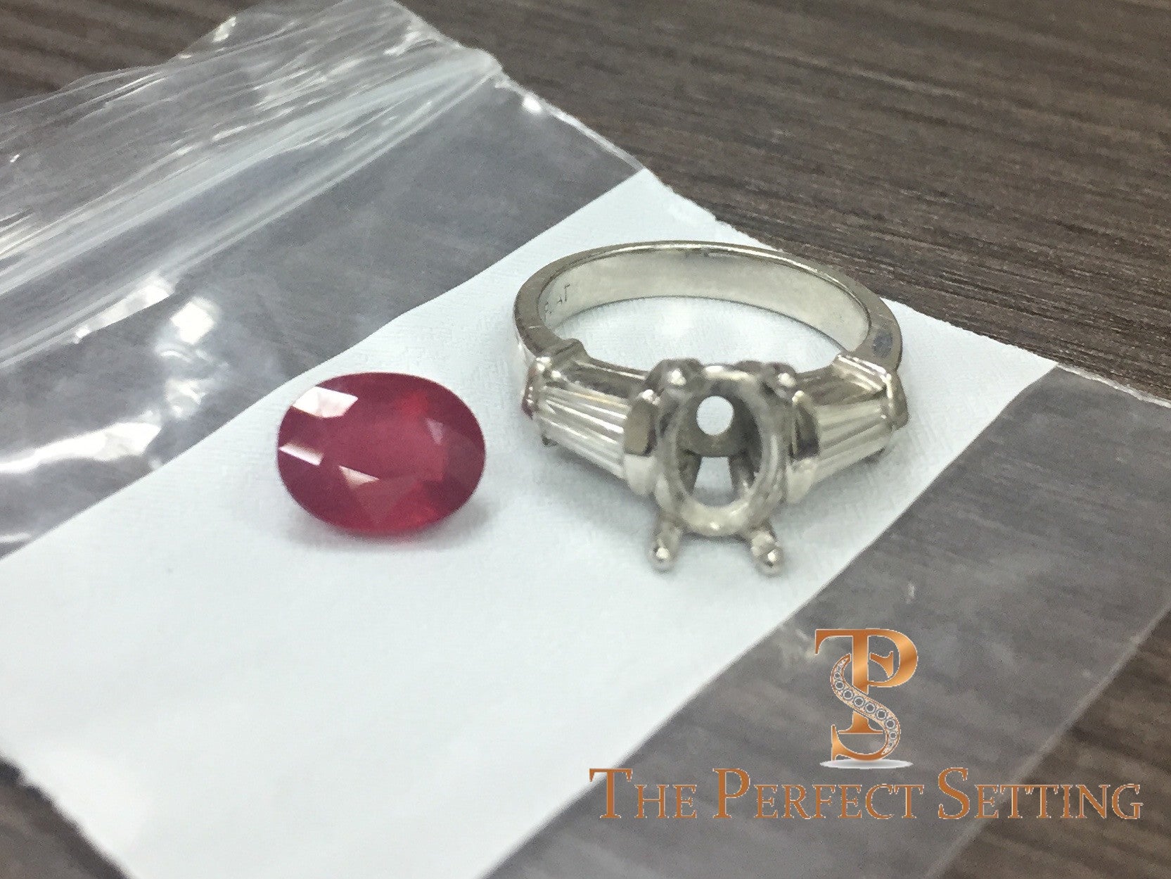 Oval Ruby and Diamond Platinum Ring