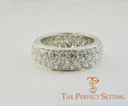 White Diamond Pave Wedding Band Platinum