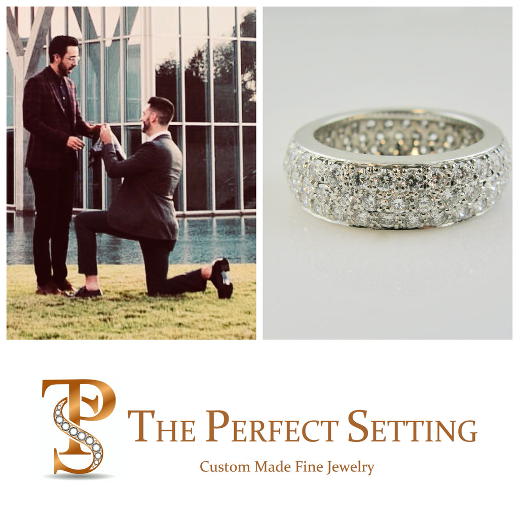 Pave diamond ring proposal