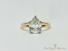 Load image into Gallery viewer, Pear Custom Diamond Engagement Ring platinum 18K yellow gold