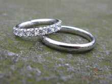 Load image into Gallery viewer, His &amp; Hers Diamond Eternity and Platinum Wedding Bands