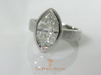 Marquise Diamond Bezel Set Ring Platinum