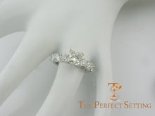 Load image into Gallery viewer, princess cut diamond engagement ring with diamond band
