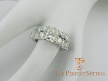 Load image into Gallery viewer, princess cut diamond engagement ring with diamond wedding band