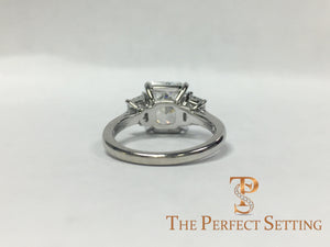 Radiant Cut 3.0 ct Custom Diamond Engagement Ring in Platinum