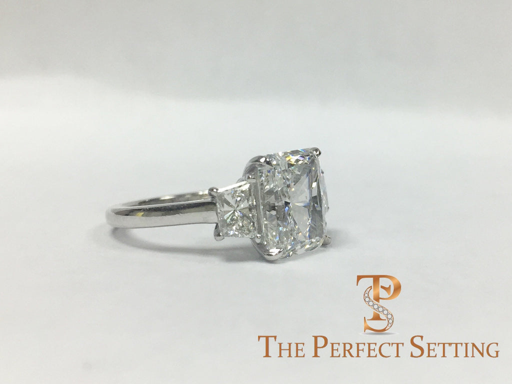 Radiant Cut 3.0 ct Custom Diamond Engagement Ring in Platinum