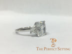 Radiant Cut 3.0 ct Custom Diamond Engagement Ring in Platinum