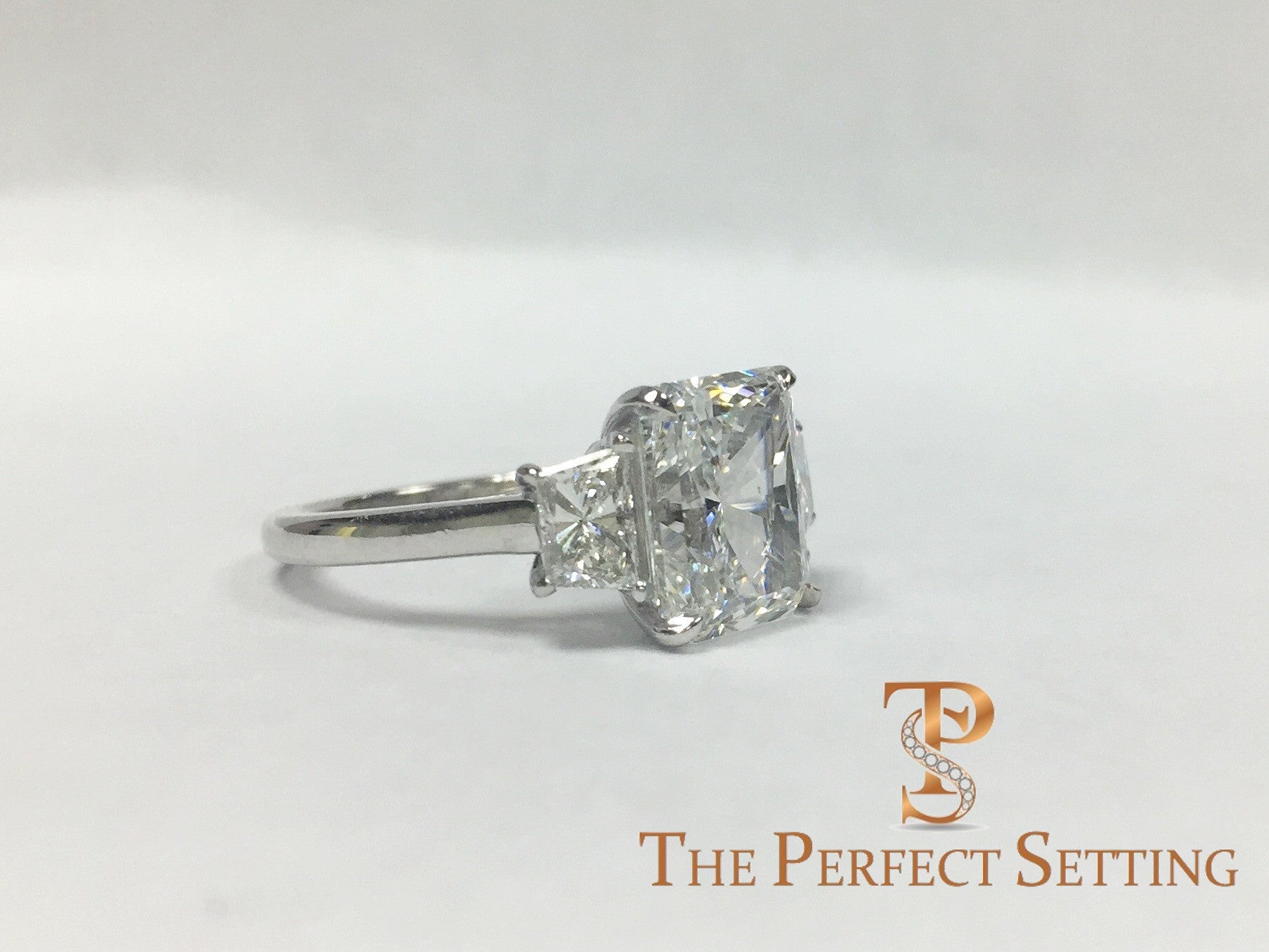Radiant Cut 3.0 ct Custom Diamond Engagement Ring in Platinum