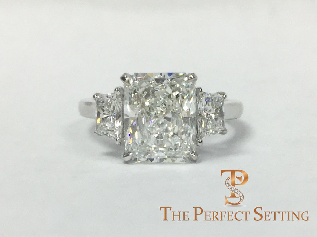 Radiant Cut 3.0 ct Custom Diamond Engagement Ring in Platinum