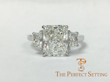 Load image into Gallery viewer, Radiant Cut 3.0 ct Custom Diamond Engagement Ring in Platinum