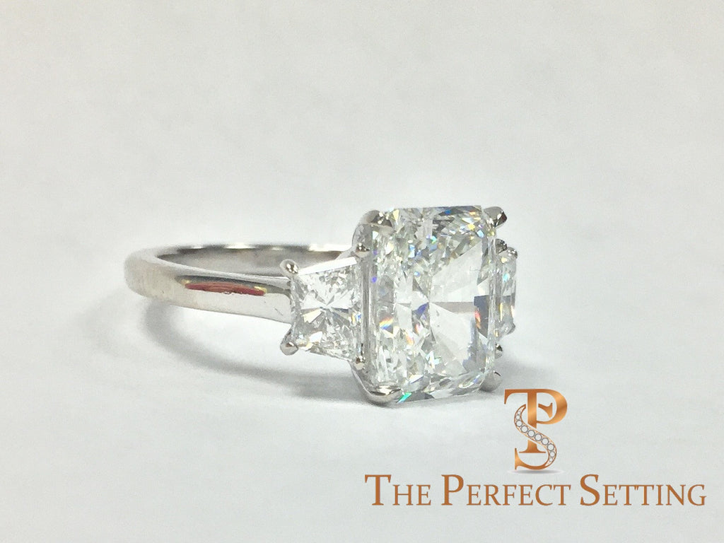 Radiant Cut 3.0 ct Custom Diamond Engagement Ring in Platinum