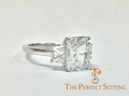 Radiant Cut 3.0 ct Custom Diamond Engagement Ring in Platinum