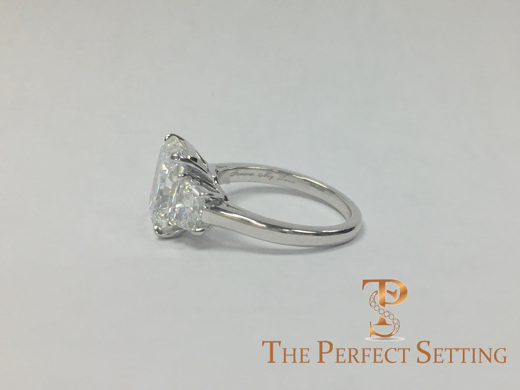 Radiant Cut 3.0 ct Custom Diamond Engagement Ring in Platinum