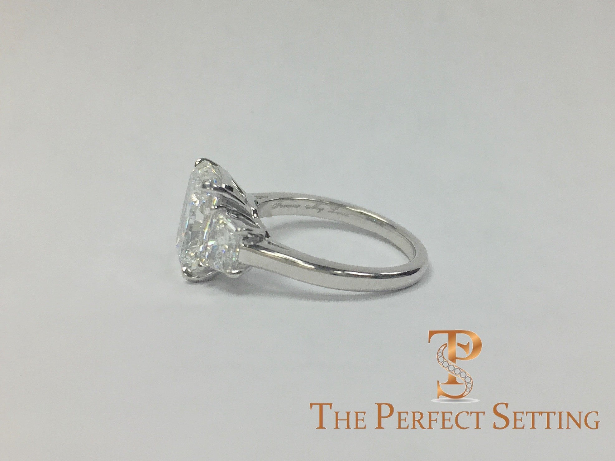 Radiant Cut 3.0 ct Custom Diamond Engagement Ring in Platinum