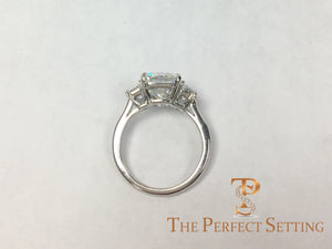 Radiant Cut 3.0 ct Custom Diamond Engagement Ring in Platinum