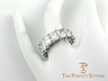 Radiant Cut Diamond Eternity Band 11 ctw on finger