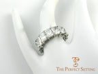 Radiant Cut Diamond Eternity Band 11 ctw on finger