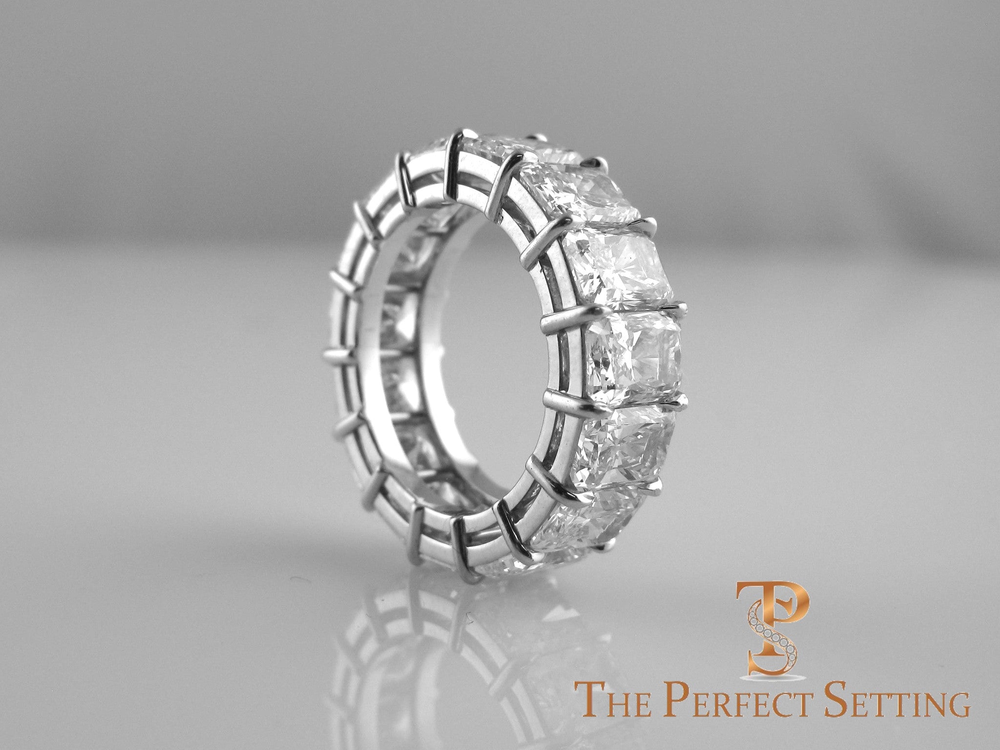 Radiant Cut Diamond Eternity Band 11 ctw hand made setting
